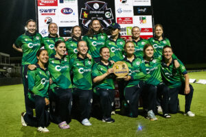 Ireland Women's Cricket Team after winning the series in question.
